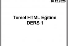 Temel HTML Eğitimi 4 HTML